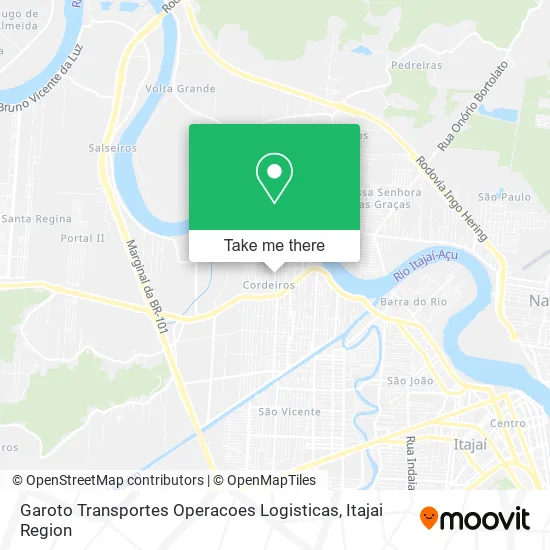 Garoto Transportes Operacoes Logisticas map