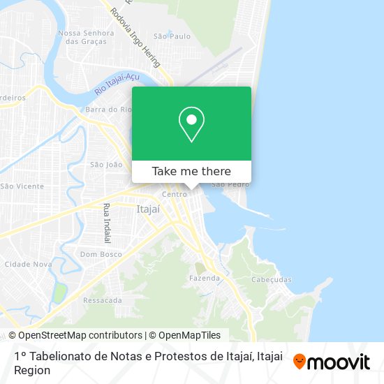 Mapa 1º Tabelionato de Notas e Protestos de Itajaí