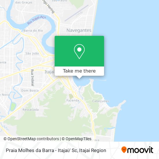 Mapa Praia Molhes da Barra  - Itajaí/ Sc