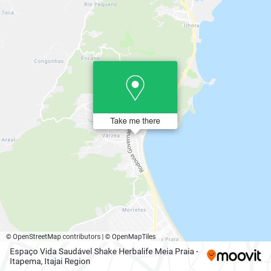 Mapa Espaço Vida Saudável Shake Herbalife Meia Praia - Itapema