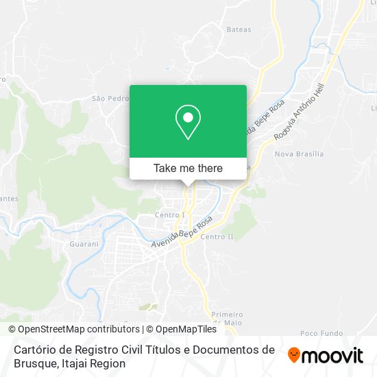 Mapa Cartório de Registro Civil Títulos e Documentos de Brusque