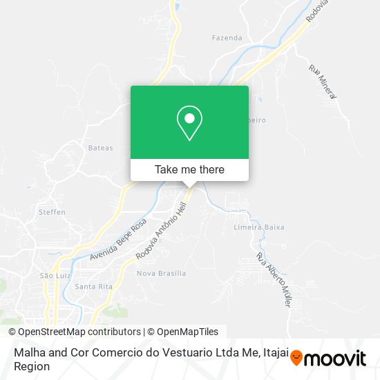 Malha and Cor Comercio do Vestuario Ltda Me map