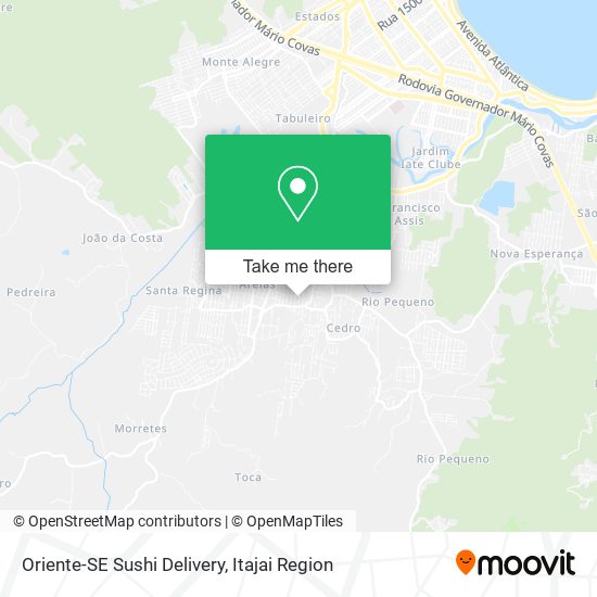 Oriente-SE Sushi Delivery map