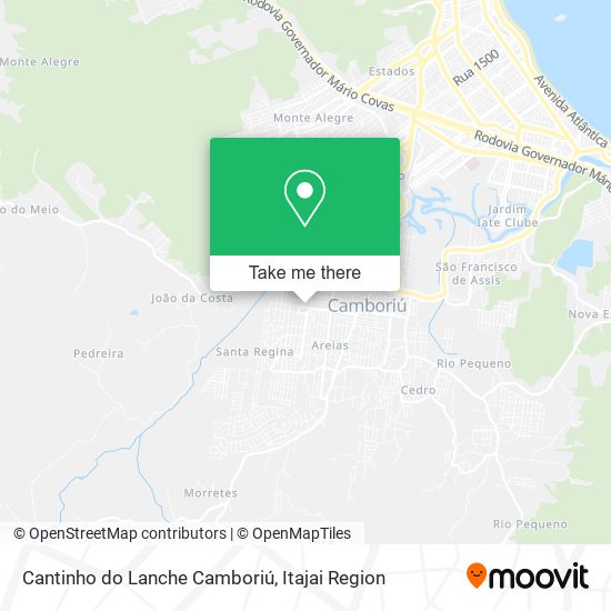 Mapa Cantinho do Lanche Camboriú