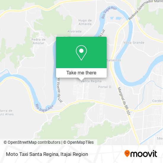 Moto Taxi Santa Regina map