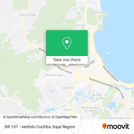 Mapa BR 101 - sentido Curitiba