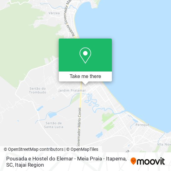 Mapa Pousada e Hostel do Elemar - Meia Praia - Itapema, SC