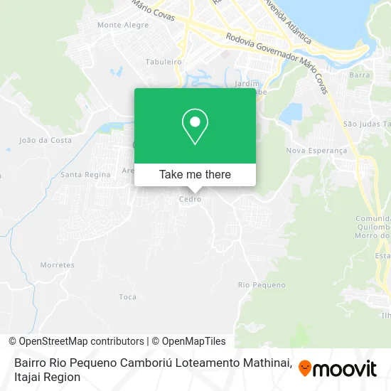 Bairro Rio Pequeno Camboriú Loteamento Mathinai map