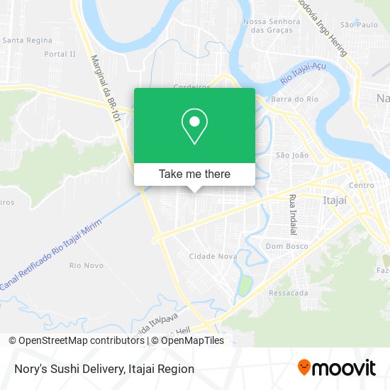 Nory's Sushi Delivery map