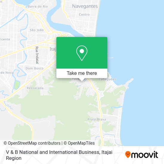V & B National and International Business map