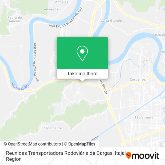 Reunidas Transportadora Rodoviária de Cargas map
