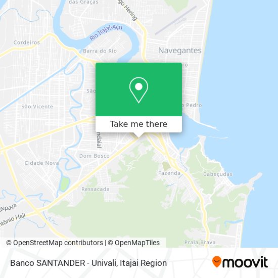 Banco SANTANDER - Univali map