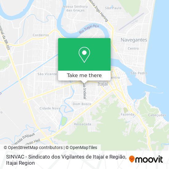 Mapa SINVAC - Sindicato dos Vigilantes de Itajaí e Região
