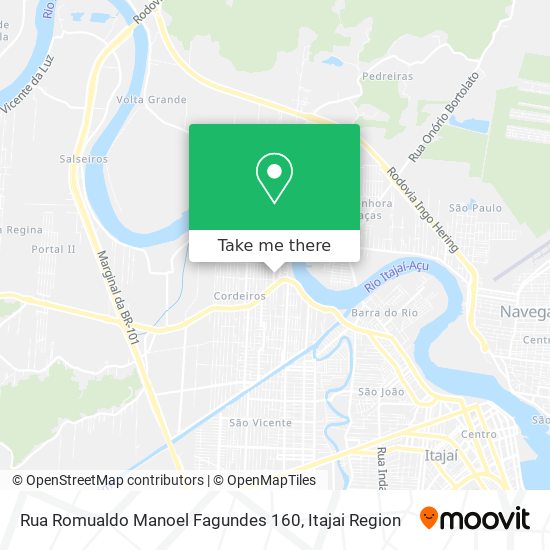 Mapa Rua Romualdo Manoel Fagundes 160