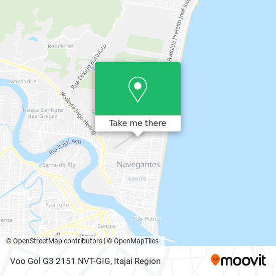 Voo Gol G3 2151 NVT-GIG map