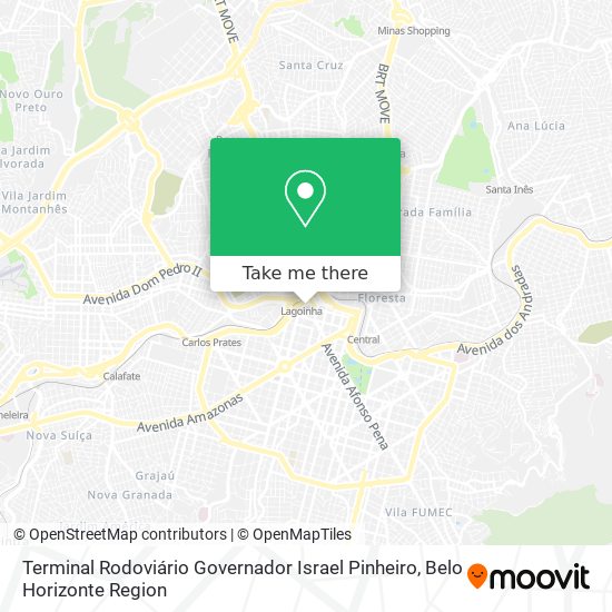 Mapa Terminal Rodoviário Governador Israel Pinheiro