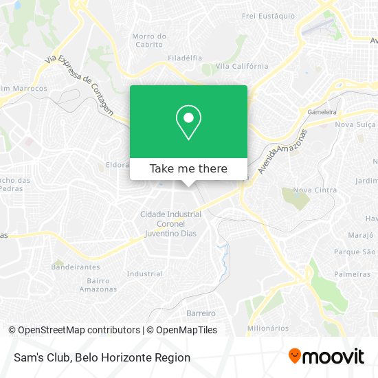How to get to Sam's Club in Contagem by Bus or Metro?