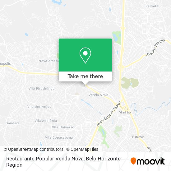 Mapa Restaurante Popular Venda Nova