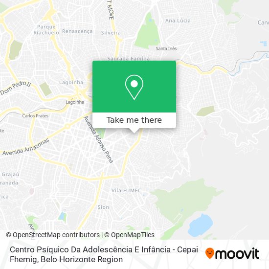 Mapa Centro Psíquico Da Adolescência E Infância - Cepai Fhemig