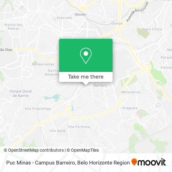 Mapa Puc Minas - Campus Barreiro