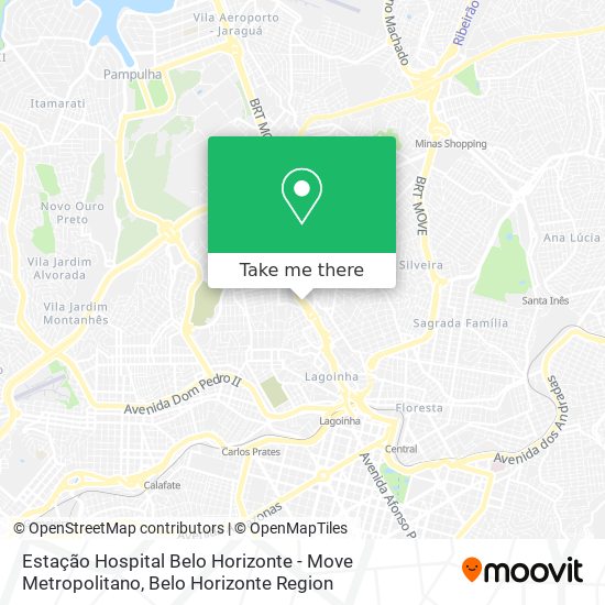 Estação Hospital Belo Horizonte - Move Metropolitano map