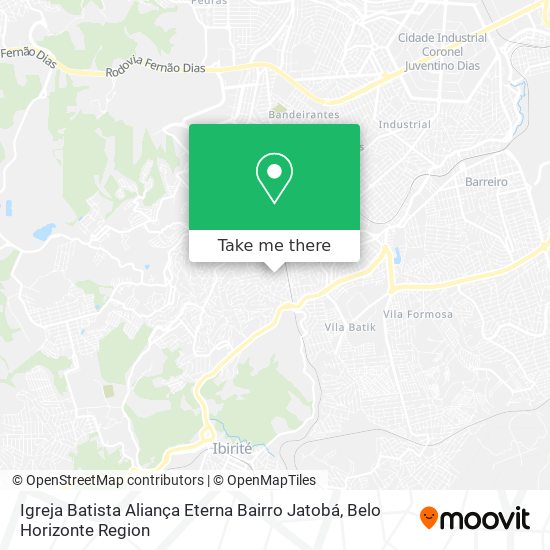Igreja Batista Aliança Eterna Bairro Jatobá map