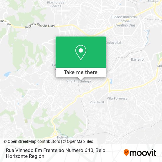 Rua Vinhedo Em Frente ao Numero 640 map