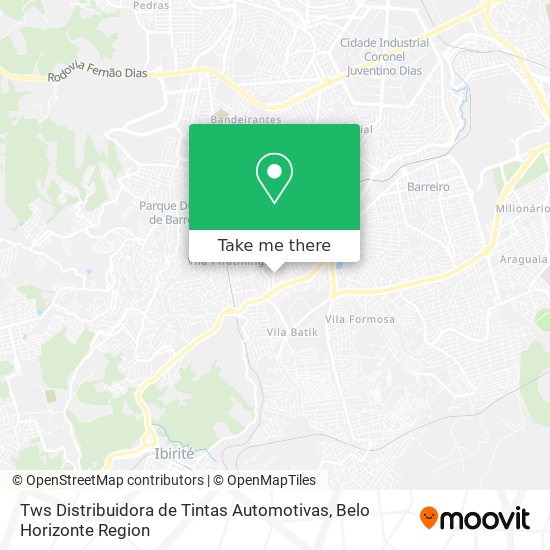Tws Distribuidora de Tintas Automotivas map