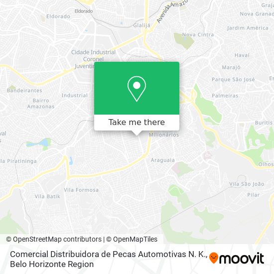 Comercial Distribuidora de Pecas Automotivas N. K. map
