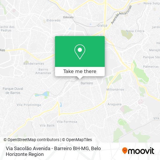 Via Sacolão Avenida - Barreiro BH-MG map