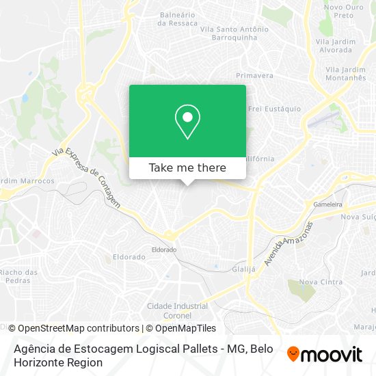 Mapa Agência de Estocagem Logiscal Pallets - MG