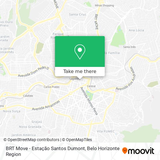 Mapa BRT Move - Estação Santos Dumont