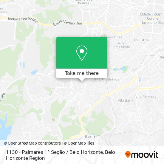 1130 - Palmares 1ª Seção / Belo Horizonte map