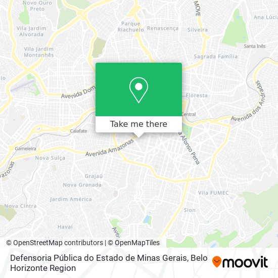 Defensoria Pública do Estado de Minas Gerais map