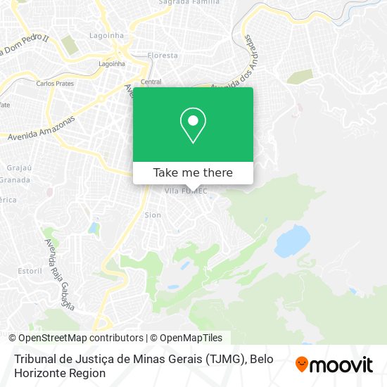 Tribunal de Justiça de Minas Gerais (TJMG) map