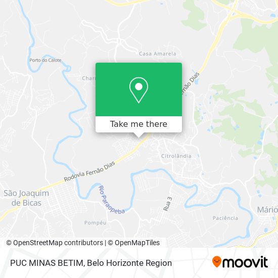 PUC    MINAS BETIM map