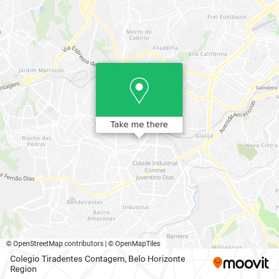 Mapa Colegio Tiradentes Contagem