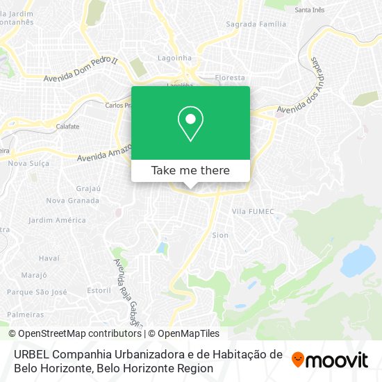 Mapa URBEL Companhia Urbanizadora e de Habitação de Belo Horizonte