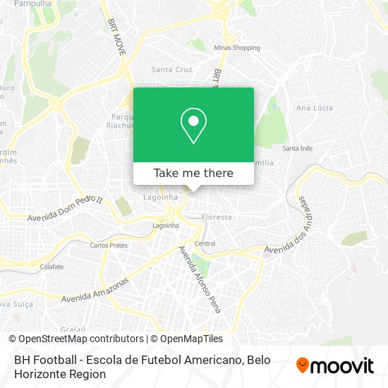 BH Football - Escola de Futebol Americano map
