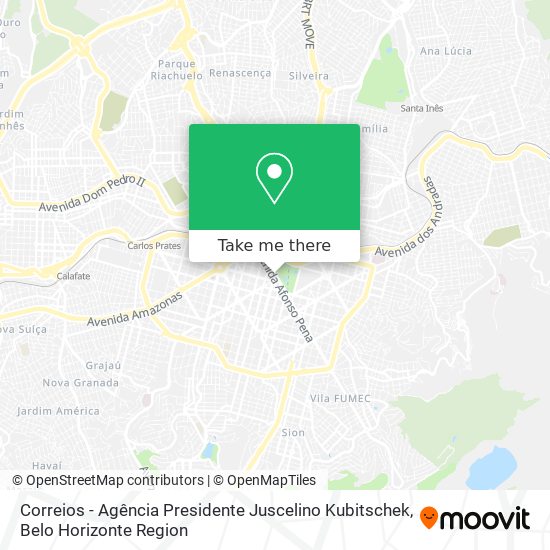 Mapa Correios - Agência Presidente Juscelino Kubitschek