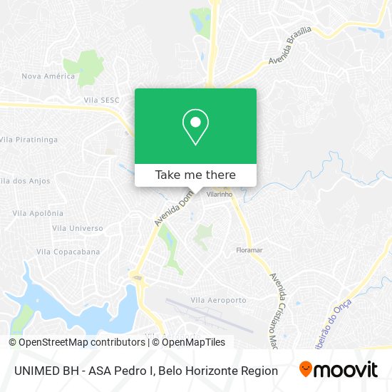 UNIMED BH - ASA Pedro I map