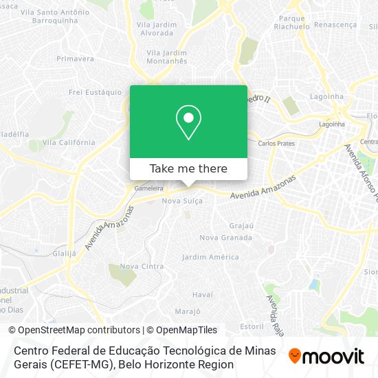 Mapa Centro Federal de Educação Tecnológica de Minas Gerais (CEFET-MG)