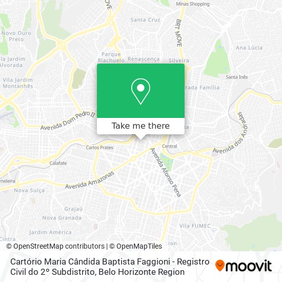 Mapa Cartório Maria Cândida Baptista Faggioni - Registro Civil do 2º Subdistrito