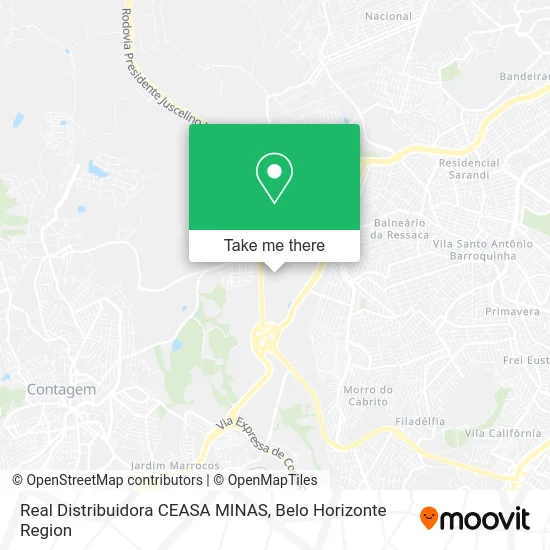 Real Distribuidora CEASA MINAS map