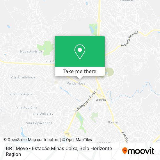 Mapa BRT Move - Estação Minas Caixa