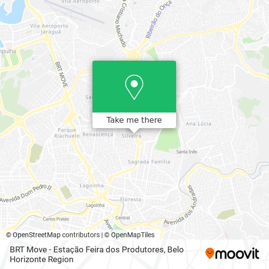 Mapa BRT Move - Estação Feira dos Produtores