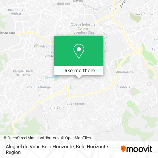 Aluguel de Vans Belo Horizonte map