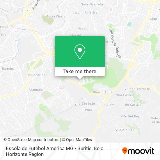 Escola de Futebol América MG - Buritis map