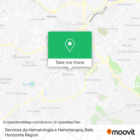 Servicos de Hematologia e Hemoterapia map