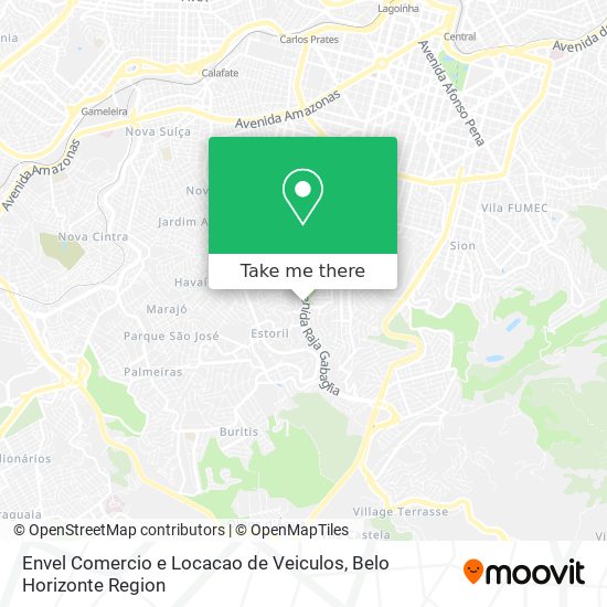 Mapa Envel Comercio e Locacao de Veiculos